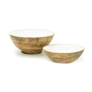 Bol profond en bois de forme ovale pour hôtel bol de service en bois fait main de taille personnalisée avec revêtement en émail pour maison et restaurant - Product Image 3