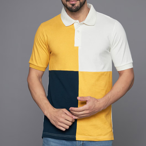 เสื้อยืดโปโลผ้า100% สำหรับผู้ชายทรงพอดีตัวปกติผ้าคอตตอนแห้งเร็วผ้าถักลายสีพื้นแบบกำหนดเอง - Product Image 1