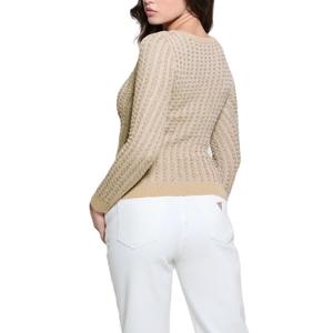 Suéter de manga larga todo en uno informal de Invierno para mujer de color sólido con nuevo diseño floral retorcido - Product Image 6