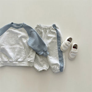 Haute qualité 2 pièces grande taille solide à capuche enfants survêtement ensemble personnalisé garçons survêtement 100% coton à vendre - Product Image 4