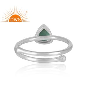 Latest Design Fine Sterling Silver Natural Arizona Turquoise Gemstone <b>Adjustable</b> <b>Ring</b> Jewelry Manufacturer - Product Image 4