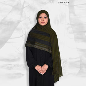 Hiyab de Chifón Suave con Diseño Sólido y Borde de Cristal Fino, Transpirable y Agradable al Tacto para una Moda Elegante y Modesta - Product Image 1