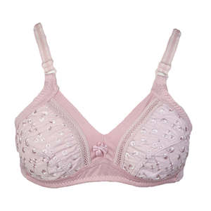 Women's Cotton <b>Bra</b> - Pink - Product Image 1