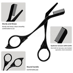 Tijeras de recorte de pestañas de cuidado personal con peine para definición de pestañas y uso seguro - Product Image 5