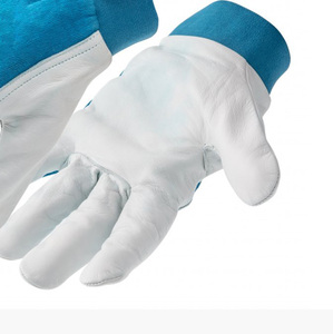 Gants d'assemblage en cuir, peau de chèvre de haute qualité, dos en coton et poignet réglable élastique - Product Image 6