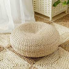 Jacinto de agua tejido a mano, forma redonda, ligero y resistente, perfecto para reposapiés o pieza decorativa, respetuoso con el medio ambiente - Product Image 6