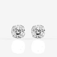 Pendientes de Diamante Moissanita con Corte Brillante Redondo, Engastados en Plata con Baño de Rodio, Certificados, Elegantes y Únicos, Joyería de Compromiso