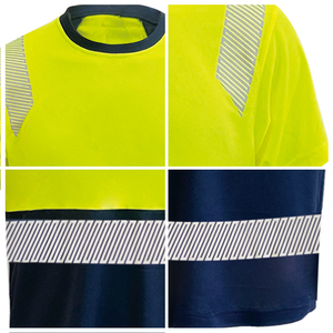 Panneau haute visibilité-T-shirts de travail à manches courtes pour hommes avec logo personnalisé imprimé haute visibilité construction bandes réfléchissantes coupe surdimensionnée - Product Image 3