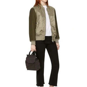 แจ็กเก็ตบอมเบอร์ผ้าซาตินสำหรับผู้หญิงแจ็กเก็ตนักบินสไตล์ใหม่ - Product Image 6