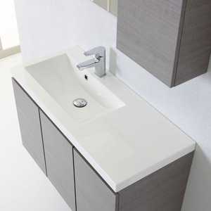 Meuble de salle de bain mural gauche Miami avec portes, profondeur réduite, caractéristiques essentielles - Product Image 3