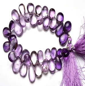 Tự Nhiên Mịn Lê Hình Dạng Thạch Anh Tím Đá Quý Hạt Màu Tím Bên Thứ Ba Chứng Nhận Coszcalt Xuất Khẩu - Product Image 3