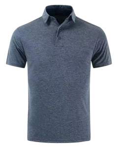 Camisa Polo Personalizada para Hombre en Color Gris Jaspeado, Tela Piqué, Logotipo Personalizado Bordado, Manga Corta, Transpirable, Informal, Uniforme Corporativo - Product Image 1