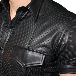 Camisa de Uniforme con Ribete, 4 Colores, Elegante Camisa de Uniforme de Cuero Disponible en 4 Colores, Perfecta para Opciones de Moda Atrevidas - Product Image 3