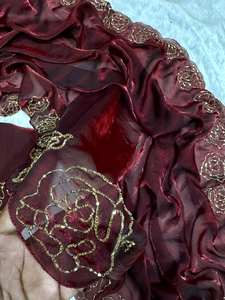 Sari ethnique traditionnel indien de style boutique avec chemisier, magnifique sari en soie fantaisie pour femmes pour les fêtes, mode indienne - Product Image 5