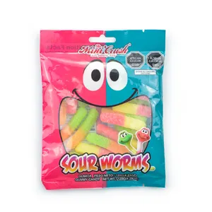 MINICRUSH CANDY sour worms Jelly Candy Sweets Soft Yummy Gummy Candy