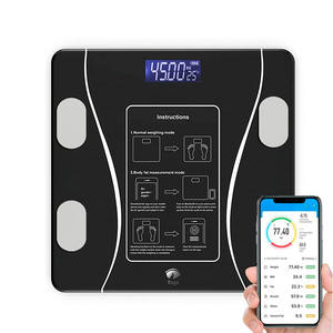 Balance de composition corporelle numérique avec connectivité Bluetooth, plateforme en verre trempé, capacité de 180 kg, précision de 0,1 kg, quatre points de mesure - Product Image 4