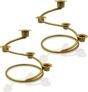 Support de bougie doré brillant à 3 têtes exquis Support de bougie au design unique pour décoration multi-événements disponible en bas quantité minimale de commande - Product Image 5