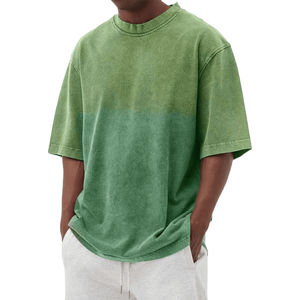 Camiseta personalizada lavada con ácido para hombre desgastada vintage 300 gramos - Product Image 4
