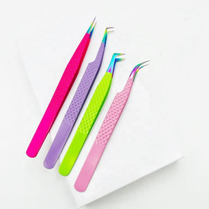 Pinzas para Pestañas Kaamir Instruments, de Alta Calidad, con Empuñadura de Diamante Sólido Arcoíris, Antimagnéticas, 10 mm, Varios Colores - Product Image 1