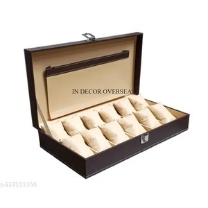 Royal Llook สีดำหนังแท้ทำจากรูปทรงสี่เหลี่ยมผืนผ้ากล่องโชว์ของตกแต่งบ้านโต๊ะอุปกรณ์เสริมจากอินเดีย - Product Image 3