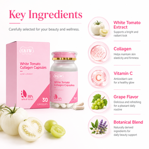 Cápsulas de colágeno de tomate blanco, cápsulas de belleza con colágeno, sabor a uva, cápsulas para el brillo de la piel, extracto natural, píldoras de belleza, cuidado oral de la piel - Product Image 3