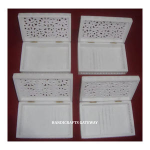Most Attractive Natural <b>White</b> Marble Rectangular Shape Hand Carving Jewelry <b>Box</b> Fine Finishing For Business <b>Gift</b> Purpose <b>Box</b> - Product Image 1