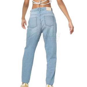 OEM กางเกงยีนส์ของผู้หญิงสำหรับใส่สบาย, กางเกงผ้าฝ้ายเนื้อนุ่มใส่สบาย - Product Image 4