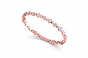 ทอง14K & เพชรธรรมชาติผู้หญิงกำไลเพชรลายดอกไม้ที่กำลังมาแรง | 3.30Ctw - Product Image 3