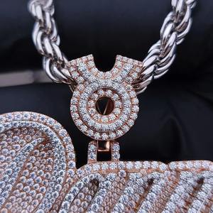 Pendentif en moissanite cultivée en laboratoire VVS RB Gems, en argent sterling 925 plaqué or, finition classique personnalisée, design lettre, bijoux - Product Image 5