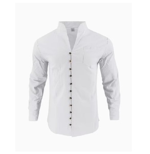 Chemises décontractées pour hommes, blanches, à manches longues, boutonnées, tendance, pour le streetwear, le quotidien et les rassemblements - Product Image 4