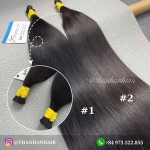 Produit phare Thanh an Hair Extensions de cheveux 100% vierges Remy vietnamiens ultra-lisses couleur noire en vrac lot de 100g - Product Image 4