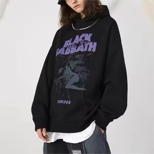 เสื้อฮู้ดดี้ผู้ชายผ้าฟลีซเนื้อหนัก ดีไซน์ใหม่ 100% ผ้าฝ้าย คุณสมบัติกันยับ สีดำขาว สำหรับฤดูหนาว - Product Image 2