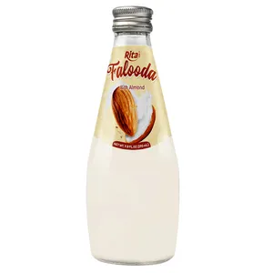 Fabricantes Bebida Botella de vidrio de 290ml Bebida de leche Falooda Premium con sabor a almendra de Prime Drink Company