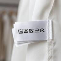 Étiquettes d'entretien personnalisées imprimées pour vêtements, lavables, en satin/taffetas de nylon, pour vêtements, sweats à capuche, jeans