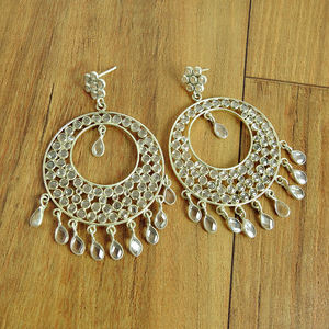 Cadeau de mariage parfait élégant 925 boucles d'oreilles délicates en argent Sterling 925 timbre bijoux cristal perlé crochet boucle d'oreille pour elle en gros - Product Image 1