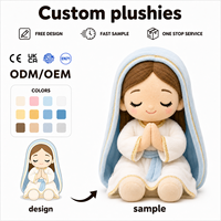 Poupée en peluche personnalisée Vierge Marie OEM ODM, figurine religieuse douce en coton rembourrée, cadeau catholique chrétien, fabricant, rembourrage en coton PP