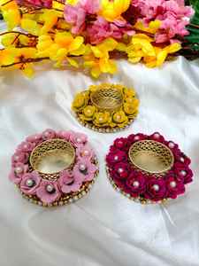 ที่วางเทียนชาดอกไม้ดีไซน์กุหลาบพร้อมไข่มุกเหมาะสำหรับงานแต่งงานของตกแต่งบ้านของตกแต่งโต๊ะปาร์ตี้กลางโต๊ะงานเลี้ยง - Product Image 2