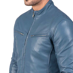 Veste en cuir pour hommes pour l'automne et l'hiver Tissu léger et de haute qualité Top tendance pour hommes Meilleures ventes de vestes de motard en cuir - Product Image 6