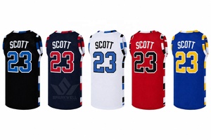 Maillot de basket-ball personnalisé noir bleu blanc en mesh sans manches respirant impression par sublimation unisexe adulte vêtements de sport - Product Image 5