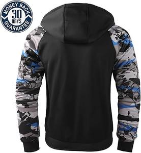 Venta al por mayor de logotipo personalizado de los hombres de cara completa con cremallera chaqueta de lana abrigo en blanco con diamantes de imitación en relieve Sudadera con capucha cremallera invierno poliéster/algodón - Product Image 2