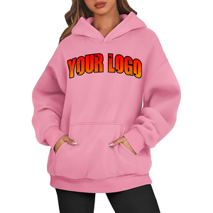 Sweats à capuche longs pour femmes de haute qualité et élégants, 100% coton, coupe-vent, imprimés personnalisés, sweats à capuche décontractés d'hiver avec marque personnalisable - Product Image 4