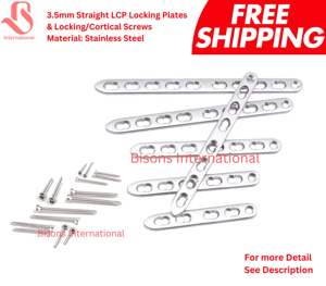 BISONS - Juego de Placas de Bloqueo LCP de Acero Inoxidable Veterinario Reutilizables de 3.5 mm, 6 Piezas + 46 Tornillos para Fracturas Ortopédicas de Perros - Product Image 3