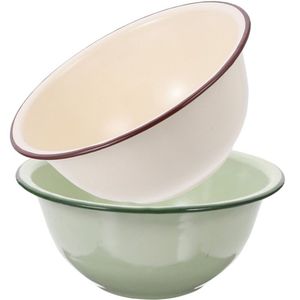 Ensemble de bols de service rustiques vintage en émail pour ustensiles de cuisine, décoration intérieure, bassin de mélange de salade en métal durable, couleur personnalisée, approvisionnement en gros - Product Image 1