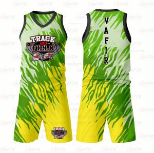 Ensemble d'uniformes d'athlétisme 100% polyester personnalisés unisexe Uniforme de piste de marathon sublimé à séchage rapide pour les sports d'été - Product Image 4