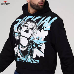 เสื้อฮู้ดแฟชั่นแบบสวมหัวสำหรับผู้ชายโอเวอร์ไซส์ดีไซน์แบบกำหนดเอง - Product Image 4