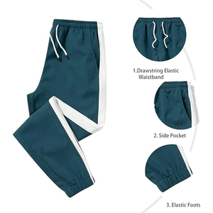 Custom Patch Work Print Cotton Hoodie And Sweatpants Set Sports Joggers Wear Streetwear Casual Contrast Stitch <strong>Tracksuit</strong> For Men - Product Image 4