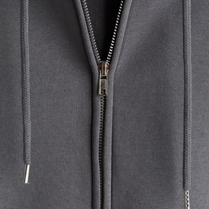 Sweat à capuche zippé unisexe pour homme, coupe ample, épaules tombantes, uni, 100% coton, service OEM, tricoté, respirant, coupe-vent - Product Image 6