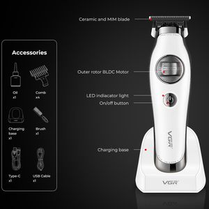 Tondeuse à barbe sans fil professionnelle pour hommes, lame en céramique à écartement zéro, tondeuse de barbier, étanche IPX7, tondeuse à cheveux à batterie - Product Image 3