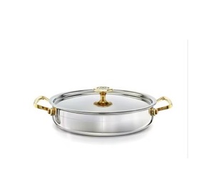 Casserole de service chaude de qualité supérieure en acier inoxydable, design moderne, couvercle de casserole, fond en cuivre, écologique, durable - Product Image 1