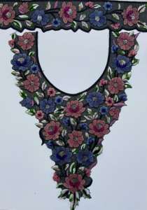 Parches elegantes hechos a mano de La India para accesorios de ropa, cuello bordado de tul suave, apliques florales 3D, estilo cosido para ropa - Product Image 2